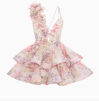 Amelia - Flower Mini Dress