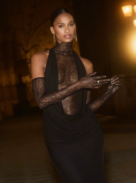 Fabbiyah - Turtleneck pleated dress